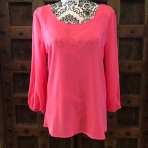 Francesca's - Pink Owl Apparel Hot Pink Blouse - Picture 1 of 6